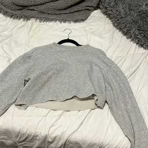 cropped crew neck